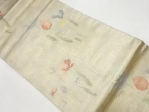 リサイクル　草花模様織出し名古屋帯